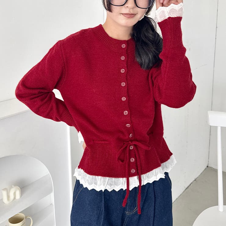 コットンレースリボンニットカーディガン | Outfitter lab | 詳細画像21 