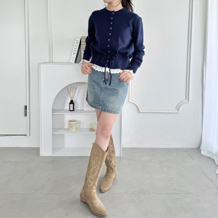 コットンレースリボンニットカーディガン | Outfitter lab | 詳細画像9 