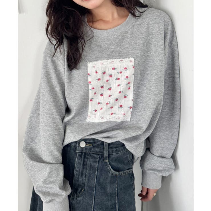 グレー | パッチワークレースプルオーバー | Outfitter lab