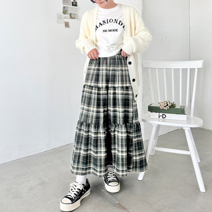 チェックティアードロングスカート[品番：OUTW0000805]｜Outfitter lab