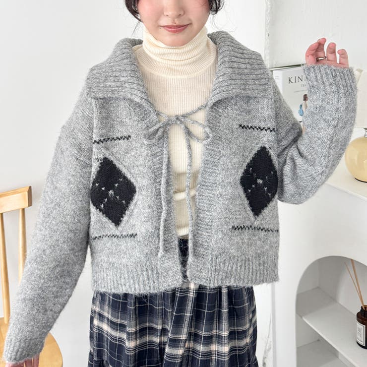 アーガイルリボンニットカーディガン | Outfitter lab | 詳細画像10 
