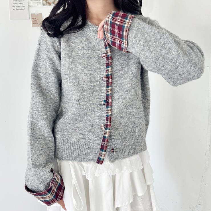 ネルチェックドッキングニットカーディガン | Outfitter lab | 詳細画像17 