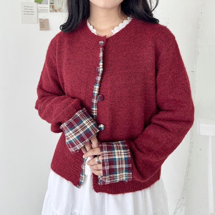 ネルチェックドッキングニットカーディガン | Outfitter lab | 詳細画像20 