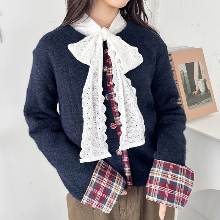 ネルチェックドッキングニットカーディガン | Outfitter lab | 詳細画像6 