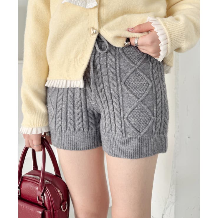 グレー | ケーブルニットホットパンツ | Outfitter lab
