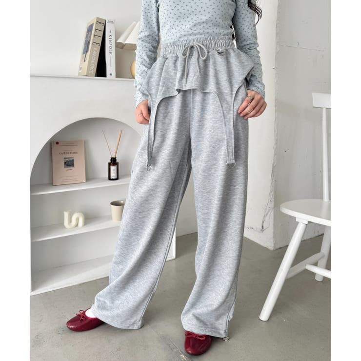 グレー | ガーターベルトデザインスウェットパンツ | Outfitter lab