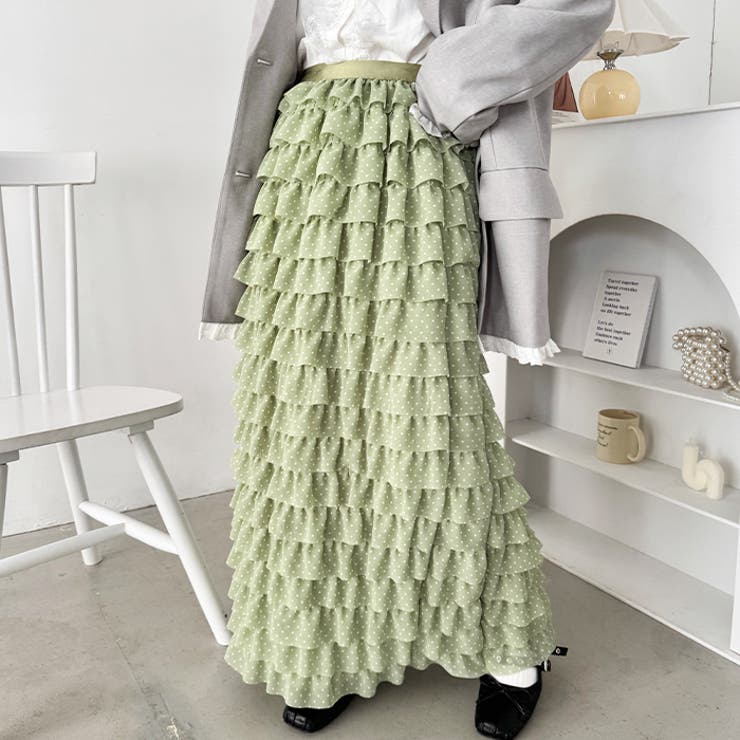 ドットフリフリボリュームロングスカート | Outfitter lab | 詳細画像10 