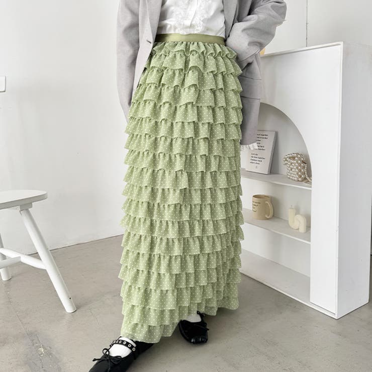 ドットフリフリボリュームロングスカート | Outfitter lab | 詳細画像12 