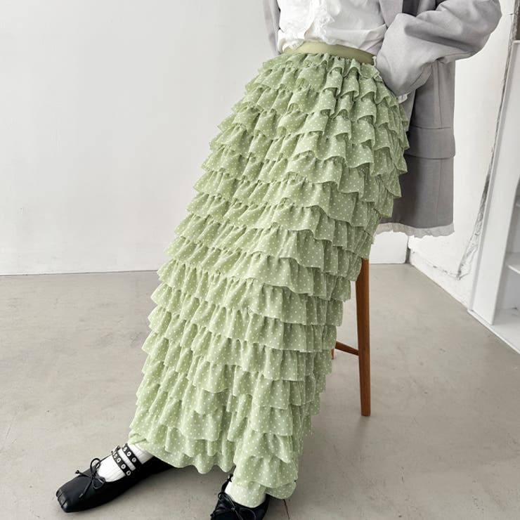 ドットフリフリボリュームロングスカート | Outfitter lab | 詳細画像13 