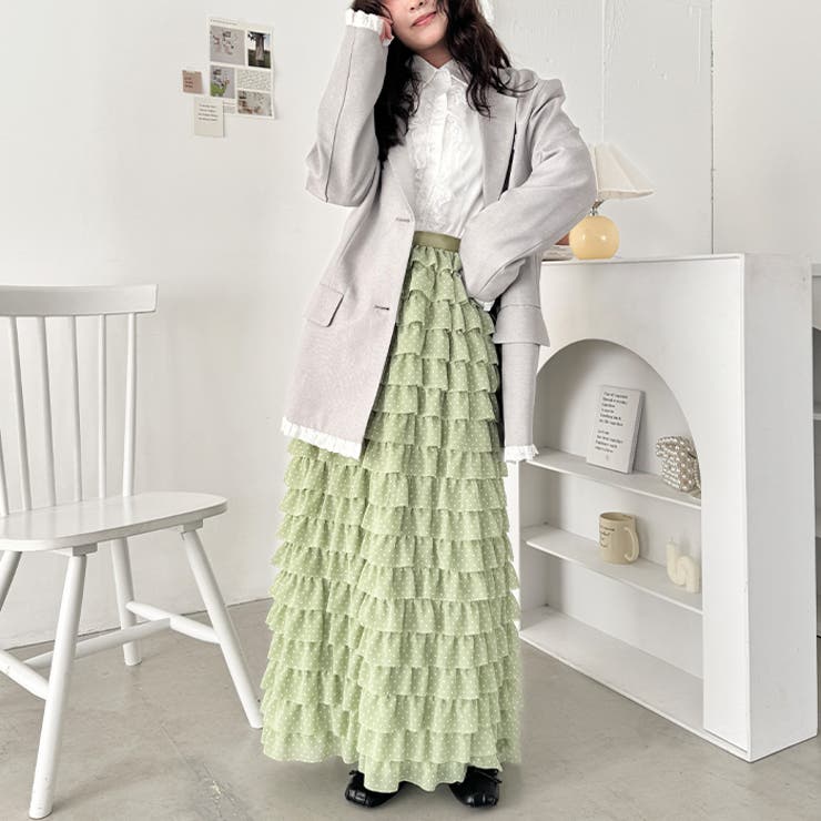 ドットフリフリボリュームロングスカート | Outfitter lab | 詳細画像14 