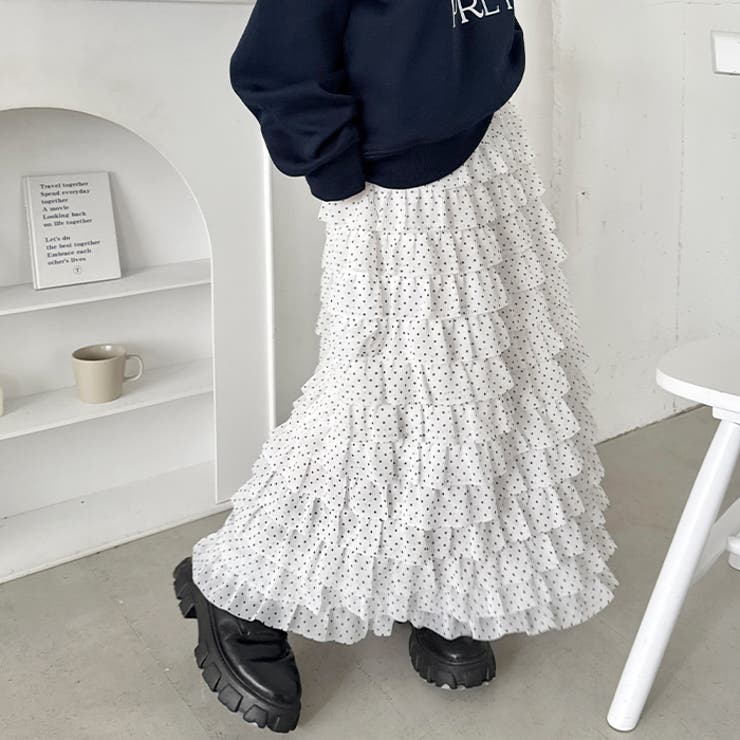 ドットフリフリボリュームロングスカート | Outfitter lab | 詳細画像15 