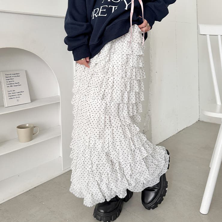 ドットフリフリボリュームロングスカート | Outfitter lab | 詳細画像17 