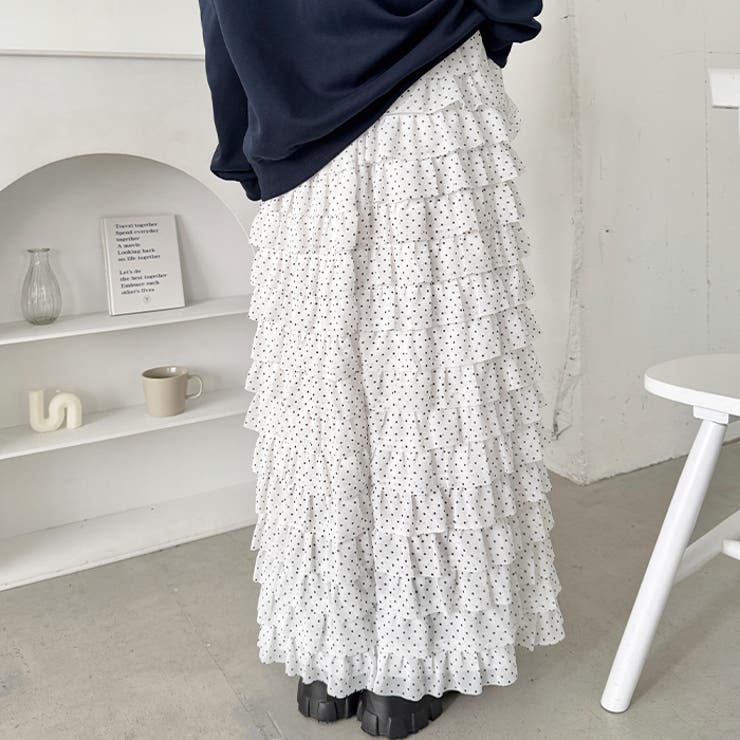 ドットフリフリボリュームロングスカート | Outfitter lab | 詳細画像18 