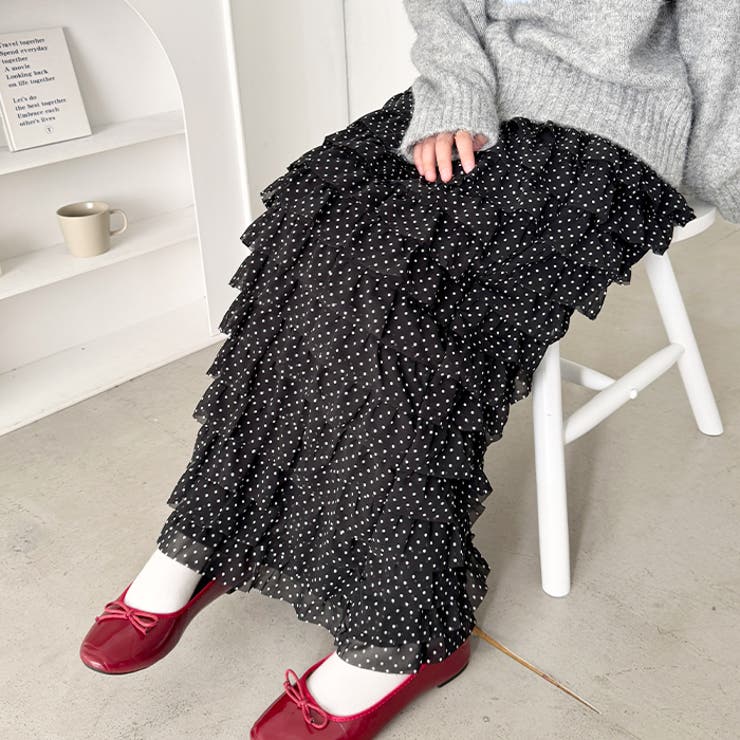 ドットフリフリボリュームロングスカート | Outfitter lab | 詳細画像23 