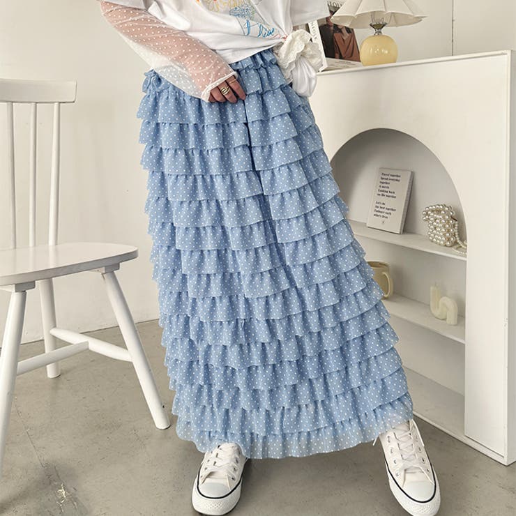 ドットフリフリボリュームロングスカート | Outfitter lab | 詳細画像7 