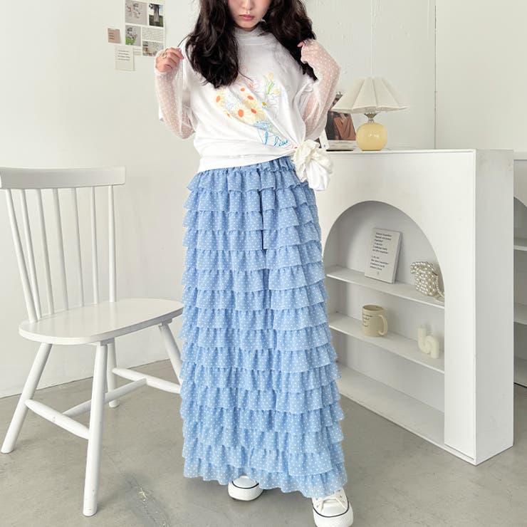 ドットフリフリボリュームロングスカート | Outfitter lab | 詳細画像9 