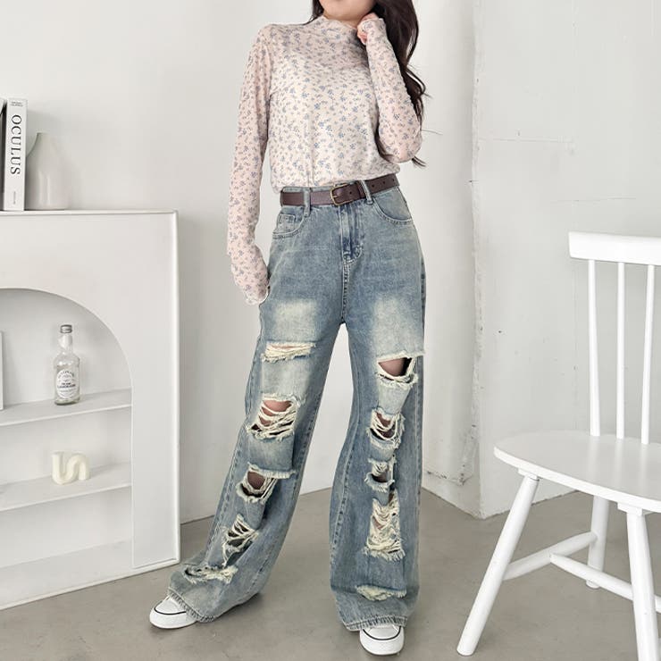 花柄シアーハイネックトップス | Outfitter lab | 詳細画像9 