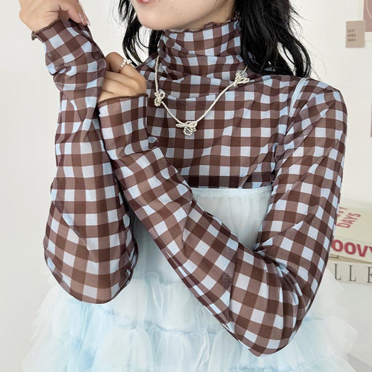 チェックシアーハイネックトップス | Outfitter lab | 詳細画像27 