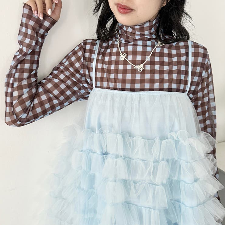 チェックシアーハイネックトップス | Outfitter lab | 詳細画像28 