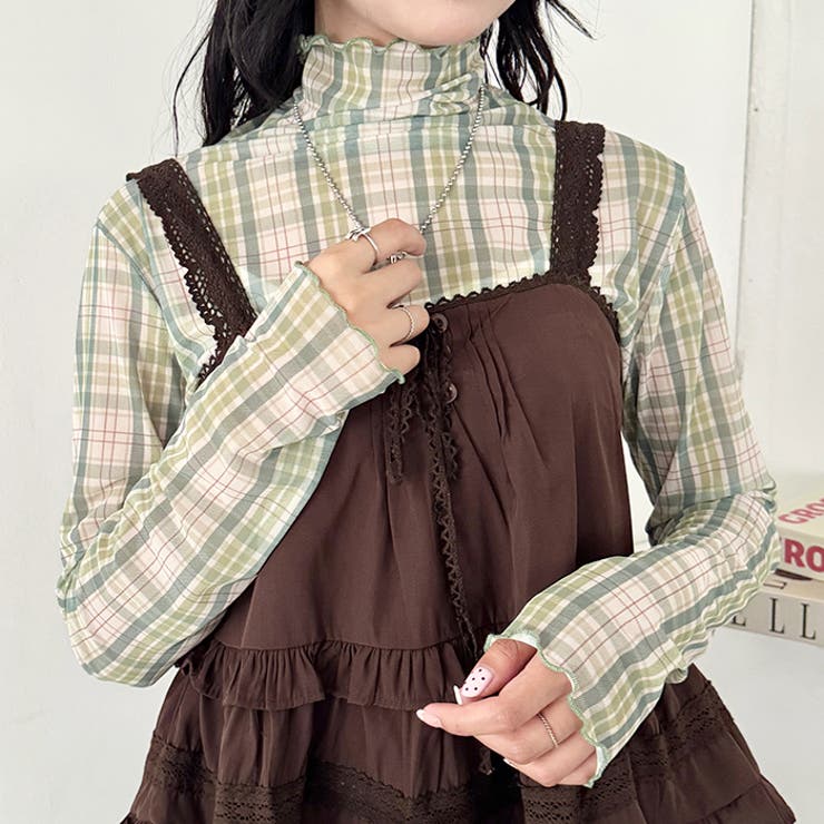 チェックシアーハイネックトップス | Outfitter lab | 詳細画像37 