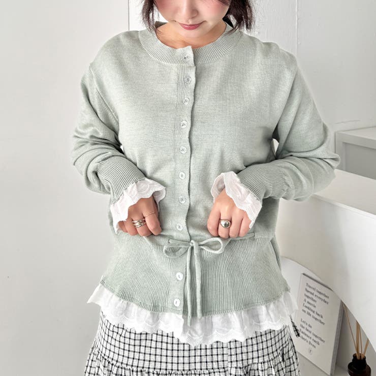 コットンレースリボンリブカーディガン | Outfitter lab | 詳細画像11 