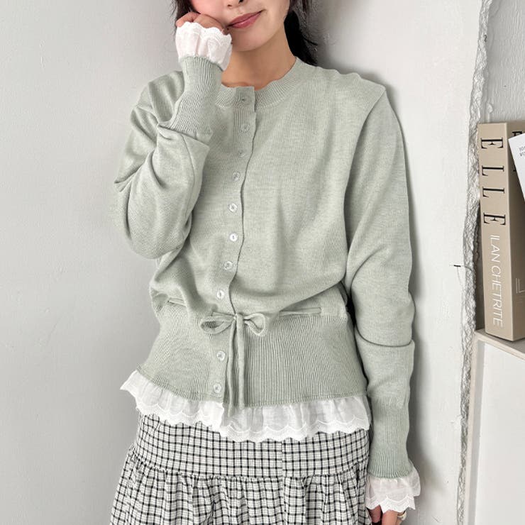 コットンレースリボンリブカーディガン | Outfitter lab | 詳細画像12 