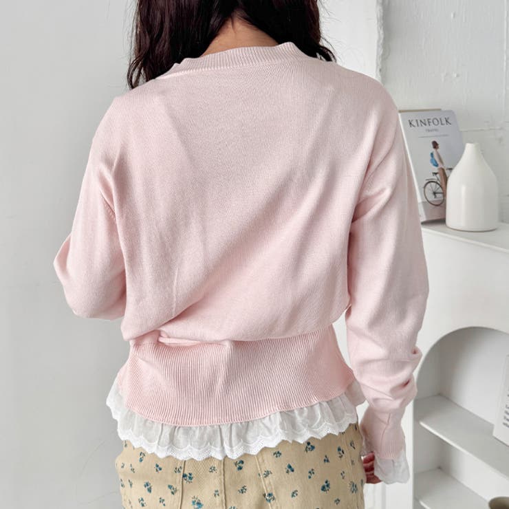 コットンレースリボンリブカーディガン | Outfitter lab | 詳細画像18 