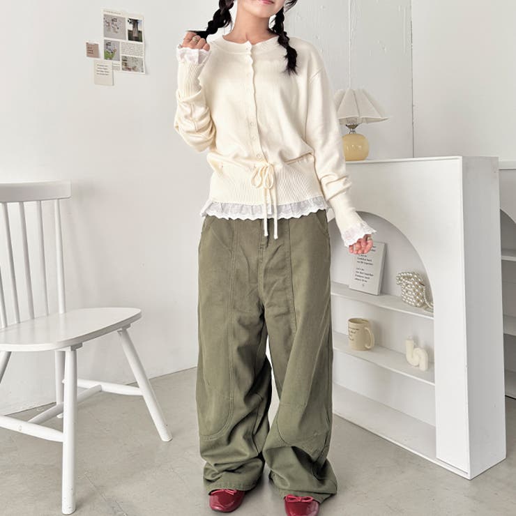 コットンレースリボンリブカーディガン | Outfitter lab | 詳細画像9 