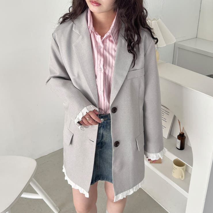 フリルテーラードジャケット | Outfitter lab | 詳細画像7 