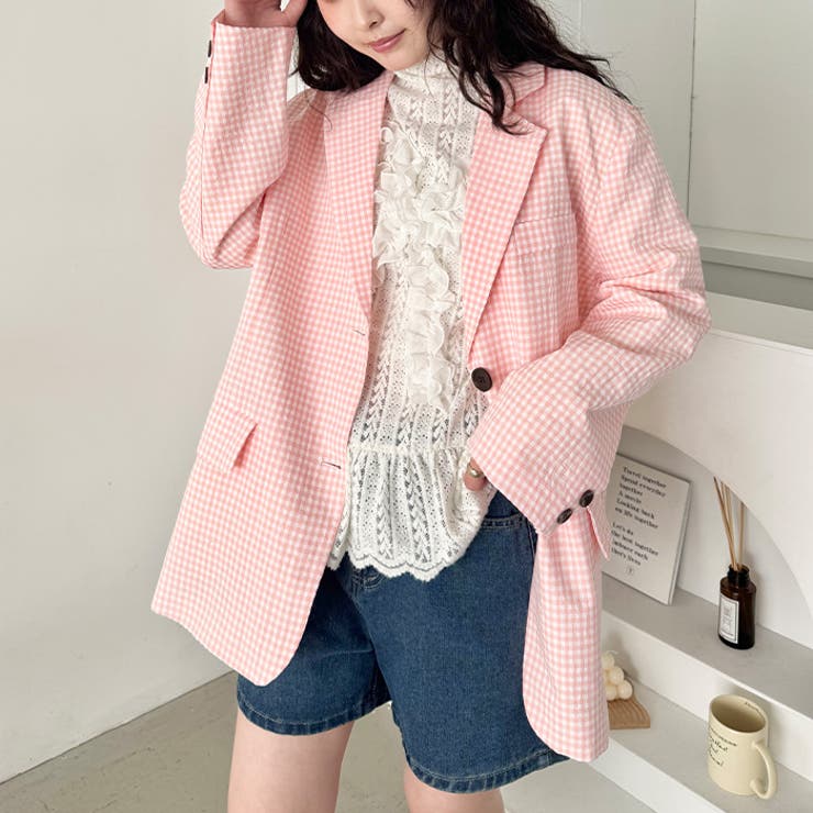 ギンガムチェックテーラードジャケット | Outfitter lab | 詳細画像13 