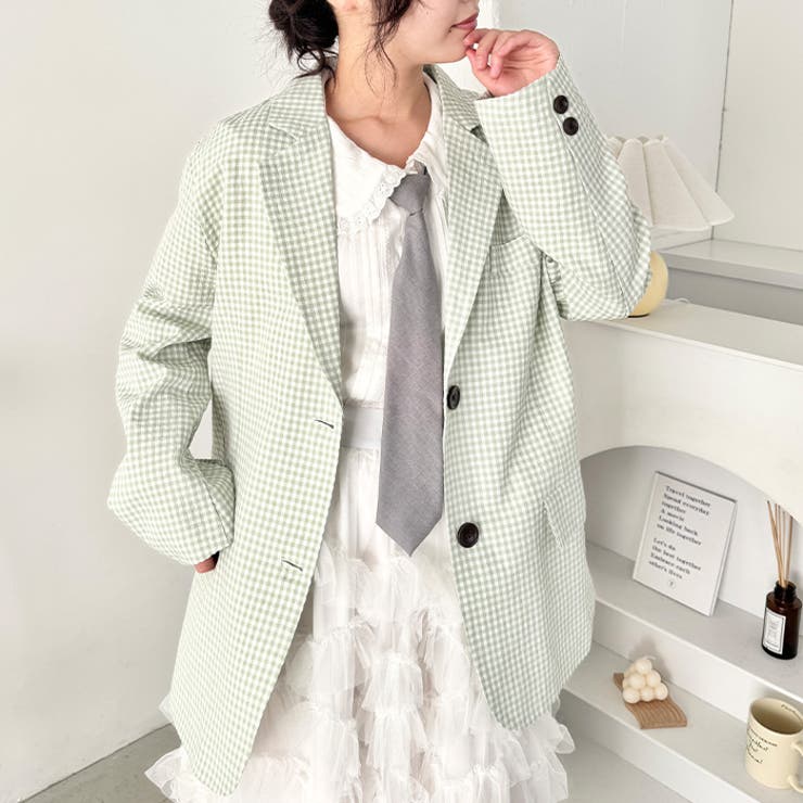 ギンガムチェックテーラードジャケット | Outfitter lab | 詳細画像6 