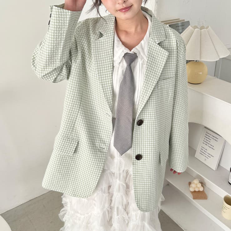 ギンガムチェックテーラードジャケット | Outfitter lab | 詳細画像7 