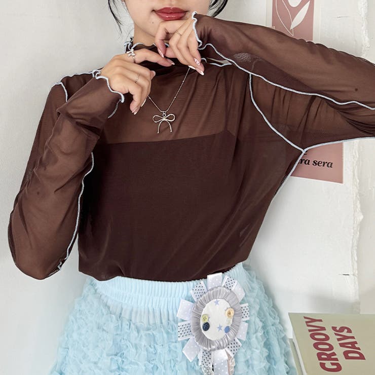 パイピングシアーハイネックトップス | Outfitter lab | 詳細画像24 