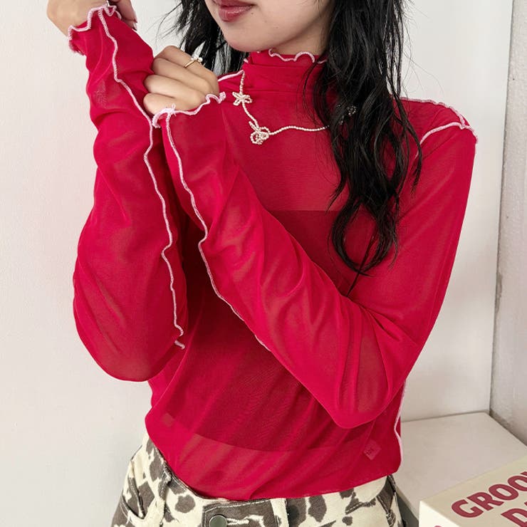 パイピングシアーハイネックトップス | Outfitter lab | 詳細画像32 