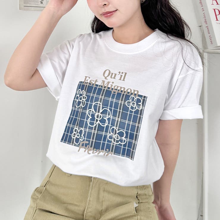 チェックボックスロゴプリント半袖Tシャツ | Outfitter lab | 詳細画像11 