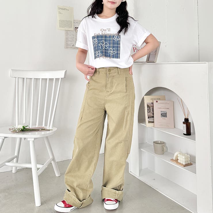 チェックボックスロゴプリント半袖Tシャツ | Outfitter lab | 詳細画像14 