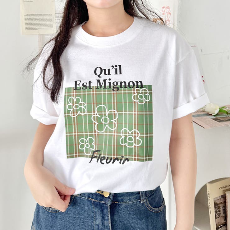 チェックボックスロゴプリント半袖Tシャツ | Outfitter lab | 詳細画像15 