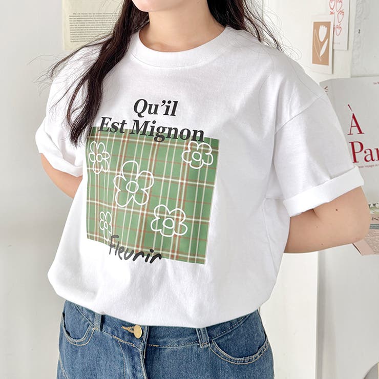 チェックボックスロゴプリント半袖Tシャツ | Outfitter lab | 詳細画像16 