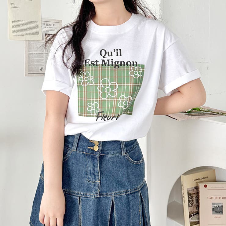 チェックボックスロゴプリント半袖Tシャツ | Outfitter lab | 詳細画像17 