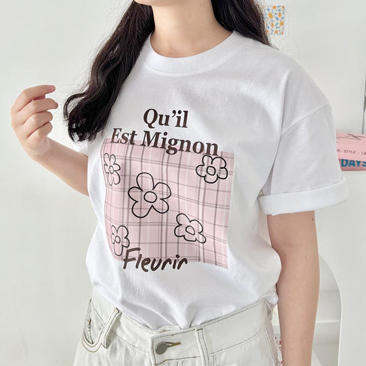 チェックボックスロゴプリント半袖Tシャツ | Outfitter lab | 詳細画像21 