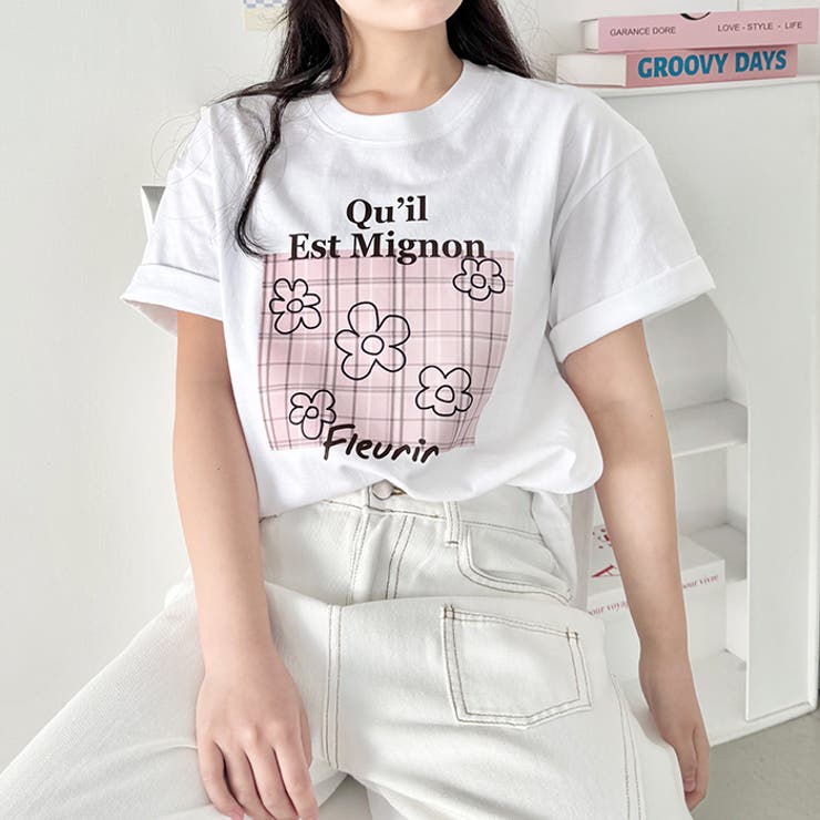 チェックボックスロゴプリント半袖Tシャツ | Outfitter lab | 詳細画像22 