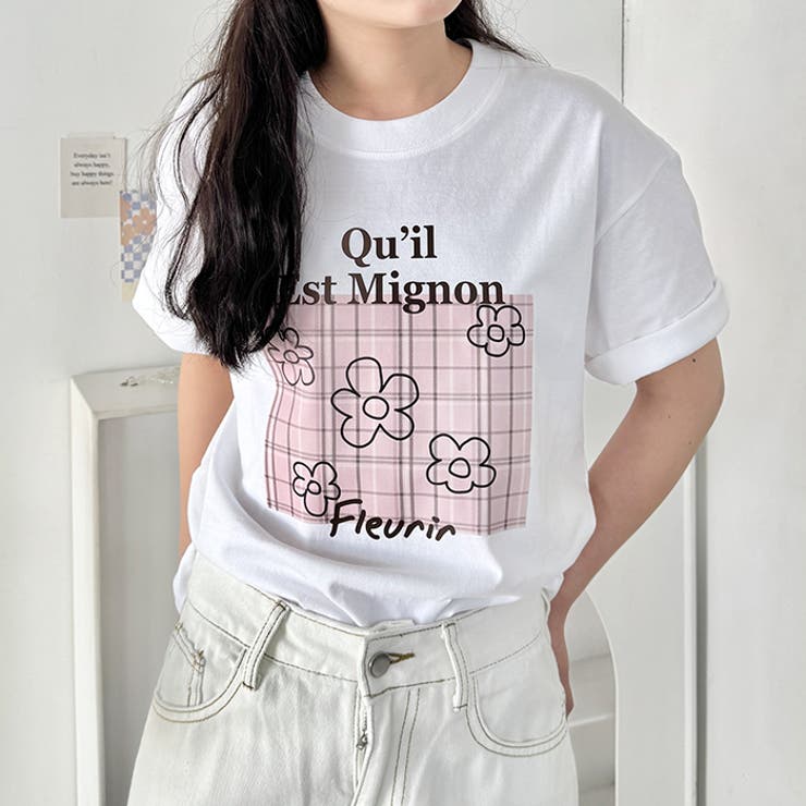 チェックボックスロゴプリント半袖Tシャツ | Outfitter lab | 詳細画像23 