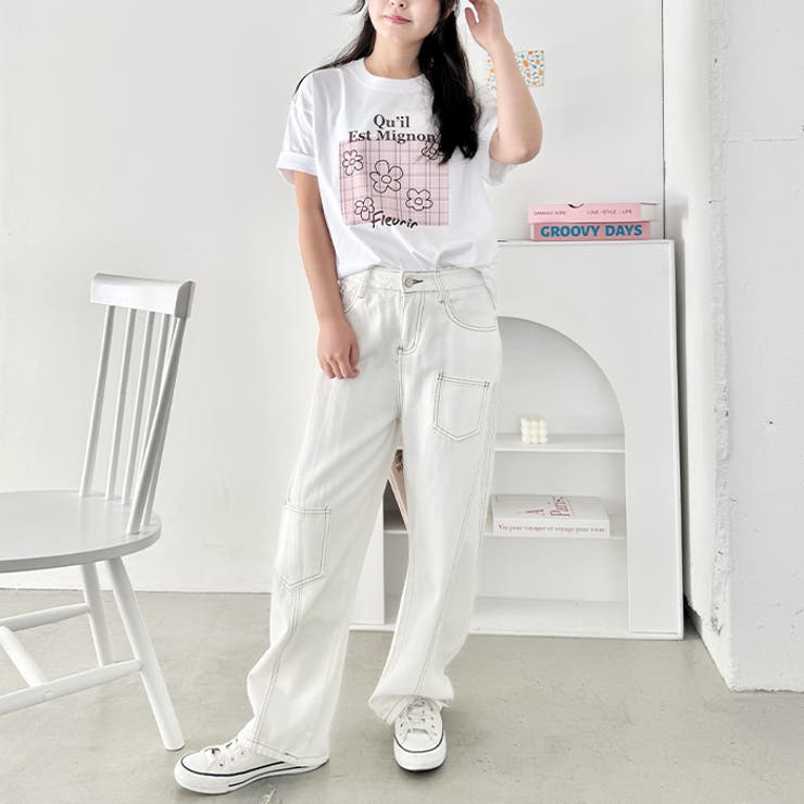チェックボックスロゴプリント半袖Tシャツ | Outfitter lab | 詳細画像24 