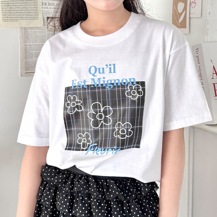 チェックボックスロゴプリント半袖Tシャツ | Outfitter lab | 詳細画像5 