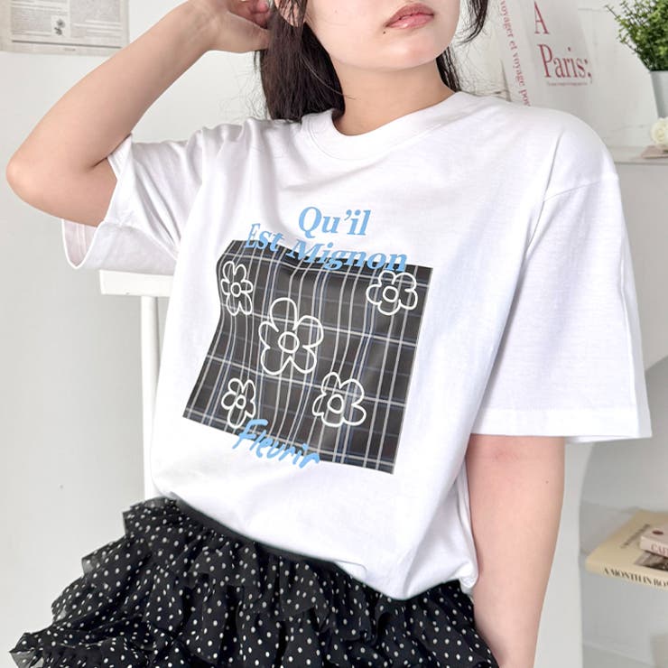 チェックボックスロゴプリント半袖Tシャツ | Outfitter lab | 詳細画像6 