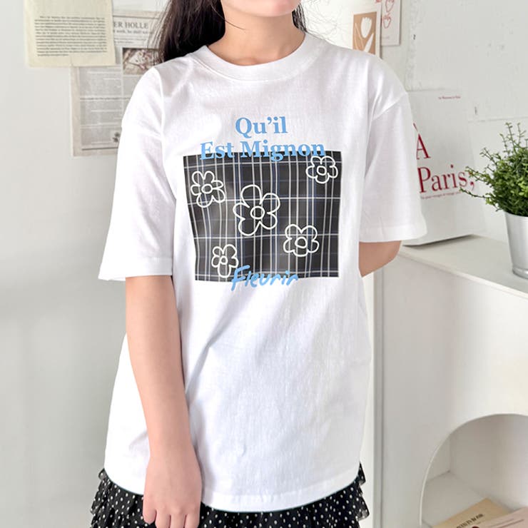 チェックボックスロゴプリント半袖Tシャツ | Outfitter lab | 詳細画像7 