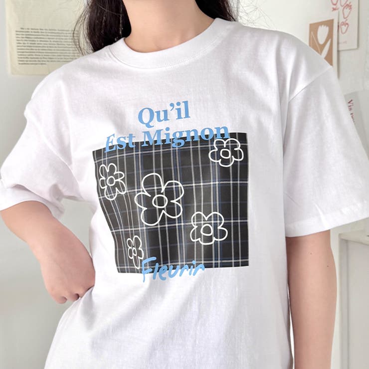 チェックボックスロゴプリント半袖Tシャツ | Outfitter lab | 詳細画像8 