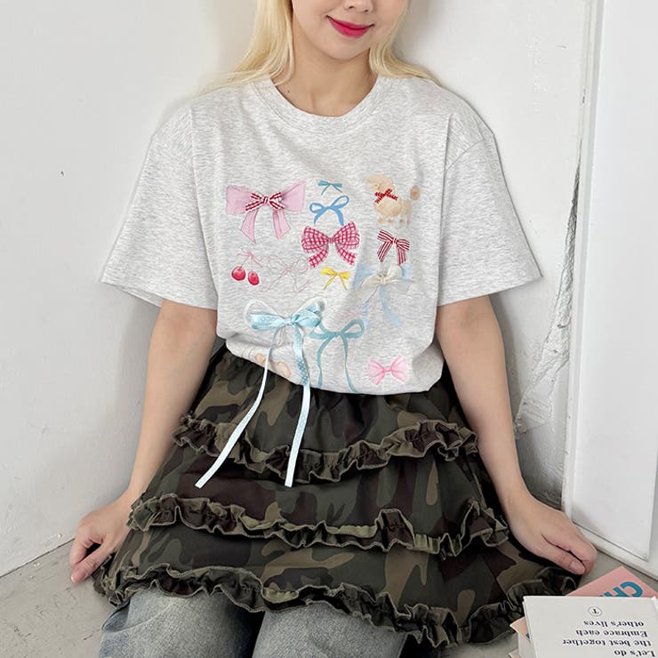 ファンシーリボンプリント半袖Tシャツ | Outfitter lab | 詳細画像14 