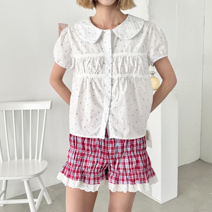 エアリーフラワー半袖ブラウス | Outfitter lab | 詳細画像8 