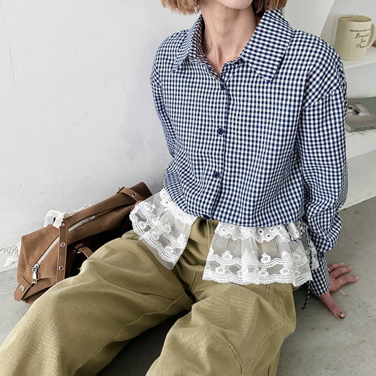 レースヘムチェックシャツ | Outfitter lab | 詳細画像8 